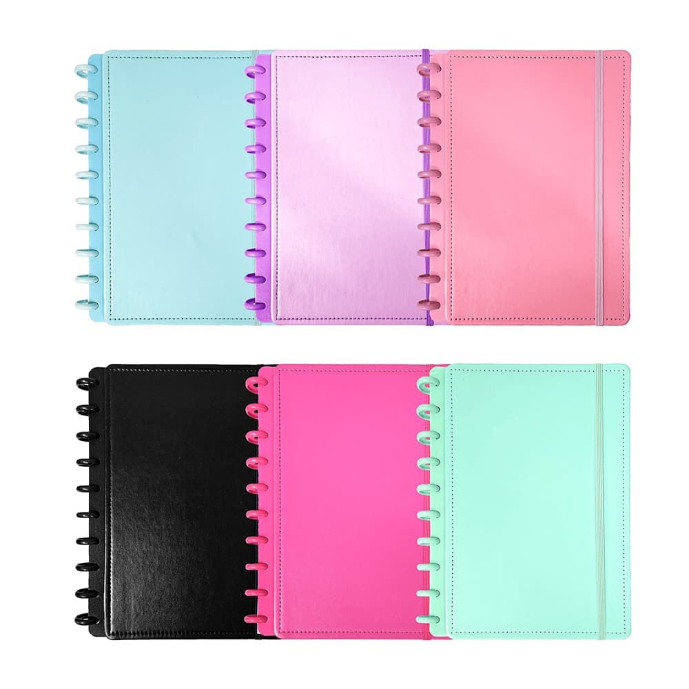 Caderno Tipo  Inteligente Capa Dura - Disco Diário Feminino Neon Planner Tamanhos A5 e B5, A4 80 fls