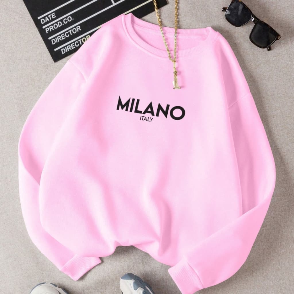 Moletom Gola Careca Suéter Estampado Milano Italy Unissex