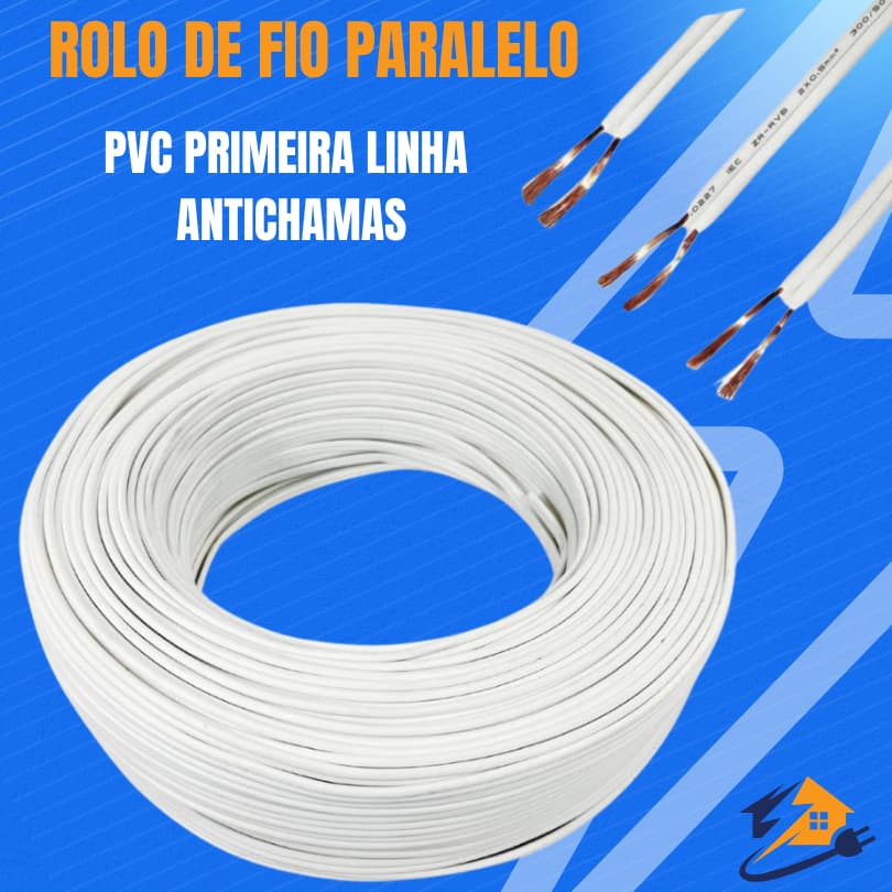 Cordão Paralelo Elétrico 2x2,5mm  Branco Preto e Marrom 10 20 25 30 Mts
