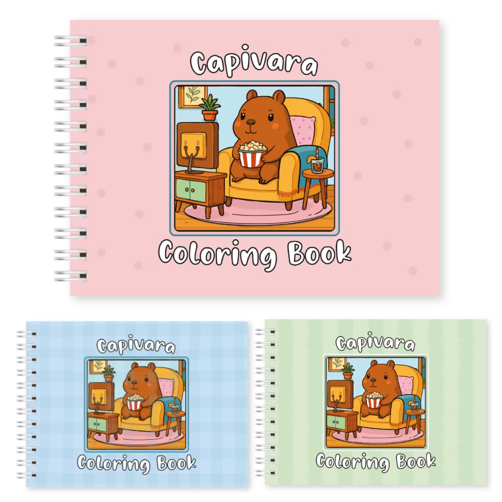 Livro de Colorir Capivara 50 Folhas de 180g Personalizado com Nome Coloring Book Estilo Bobbie Goods