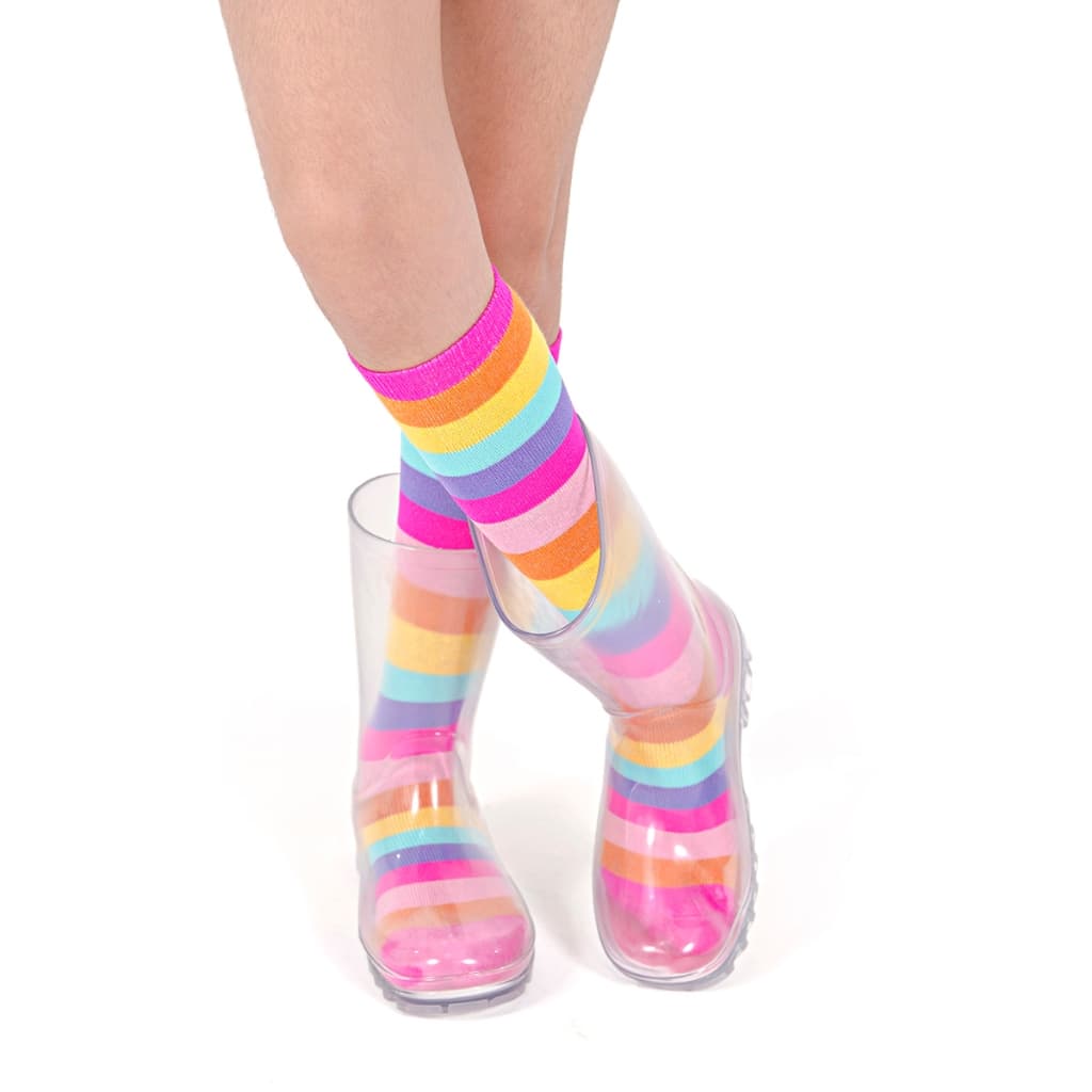 Galocha Com Meia Infantil Menina Kit Bota Feminina Colorida Oferta de Inverno