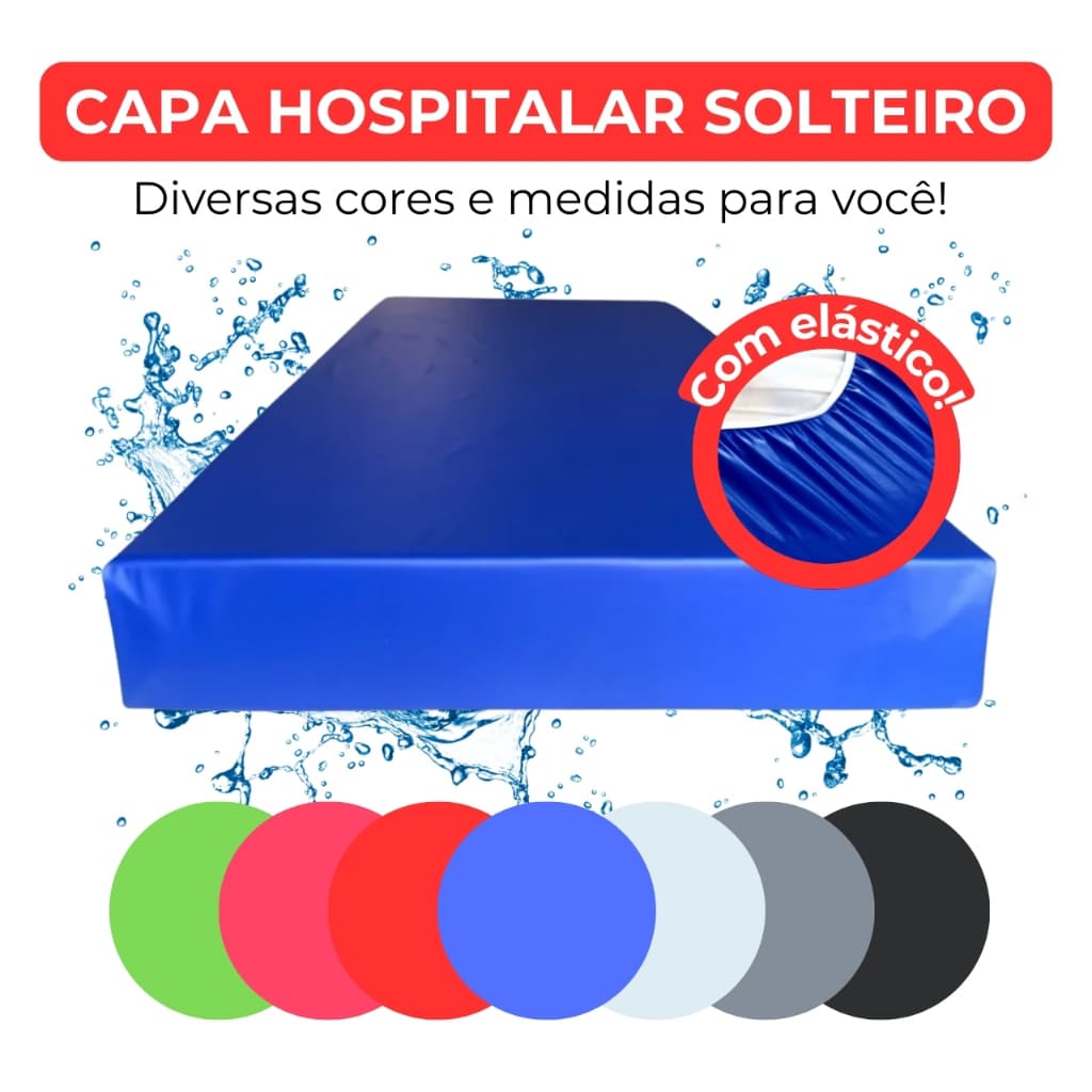 Capa Colchão Solteiro Impermeável Hospitalar Protetor de Colchão Segura Xixi Capa Anti Alérgica