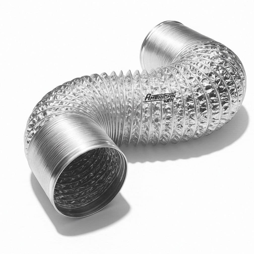 Duto 125mm 05 Pol 3 Metros Alumínio Flexível Para Exaustor Coifa Tubo Sanfonado Resistente