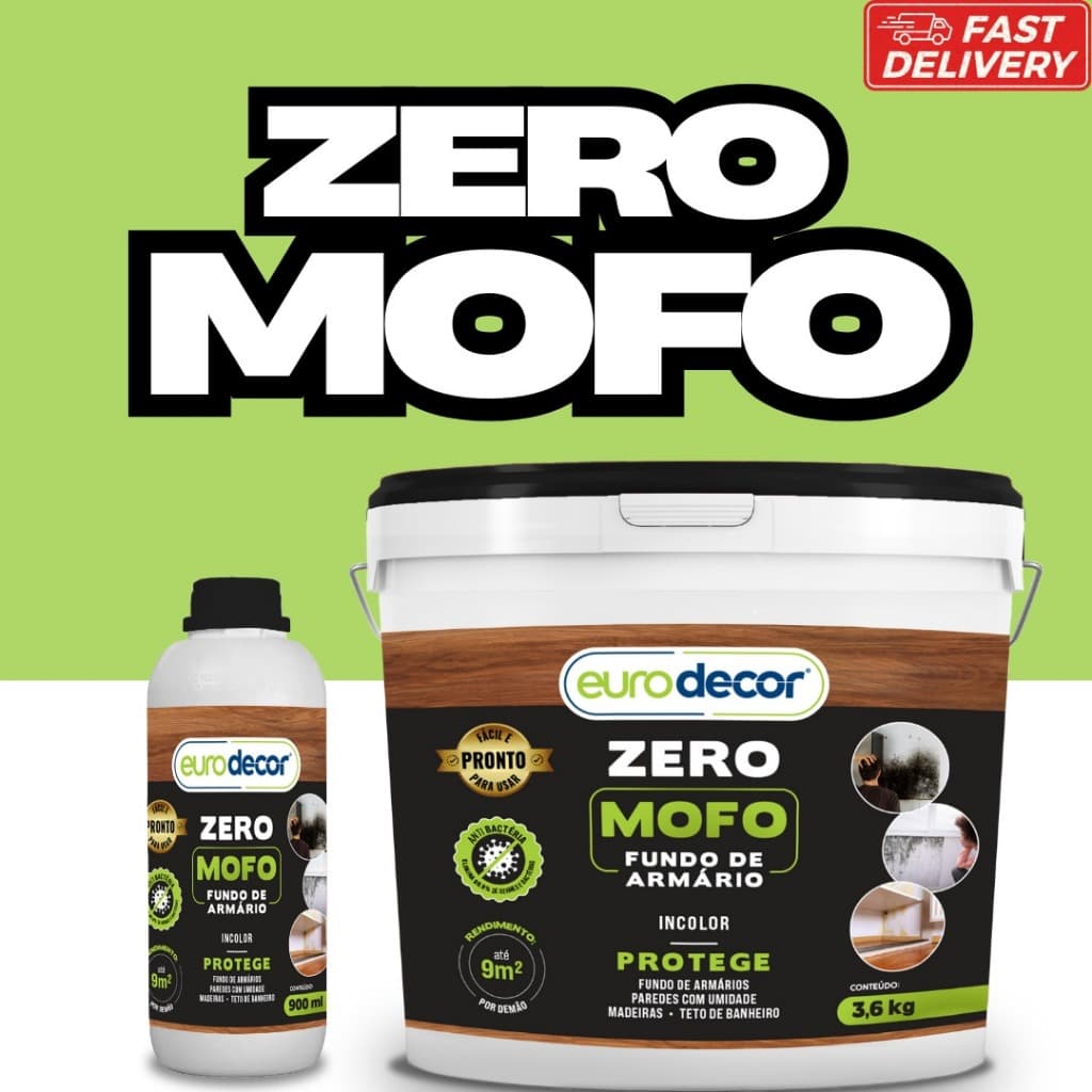 Verniz Zero Mofo Fundo de Armário 900ml Ou 3.6KG Parede e Teto de Banheiro
