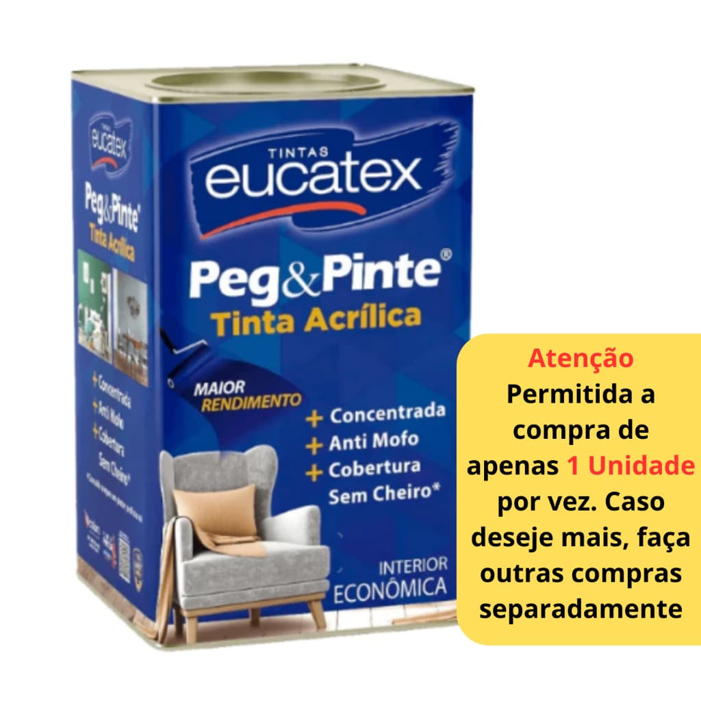 Peg & Pinte Tinta Acrílica Econômica - Sem Cheiro e Antimofo