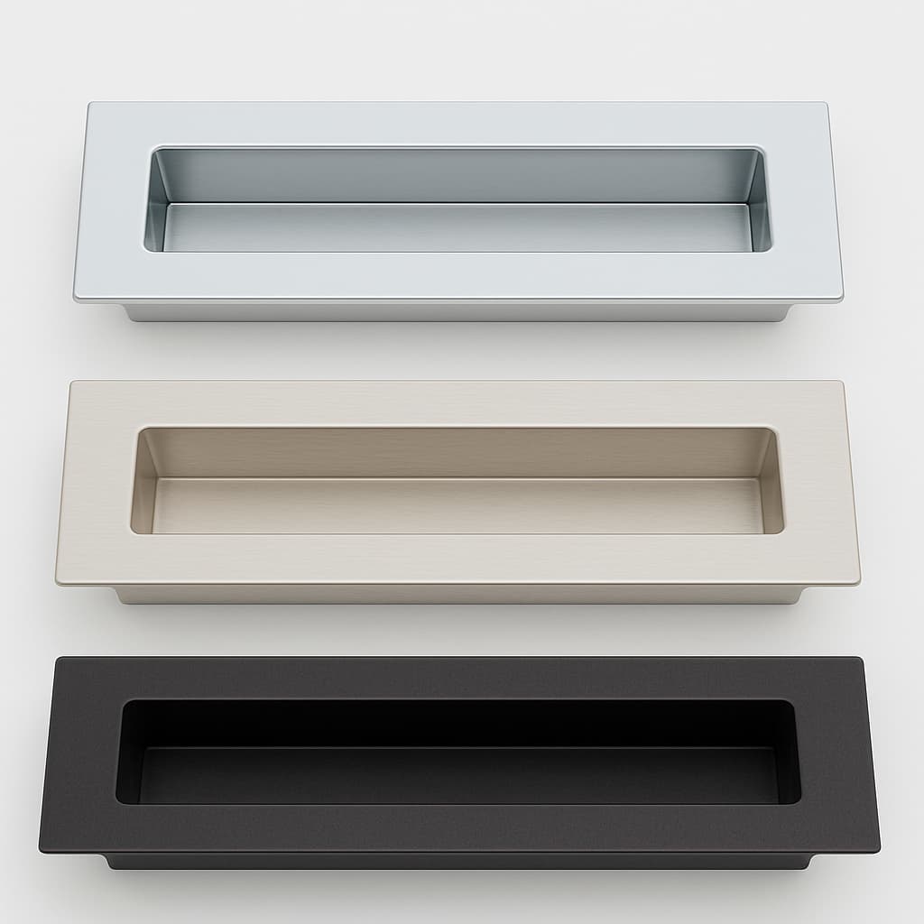 Puxador Estilo Concha para Porta de Correr Gaveta Aço Inox 25cm ou 15cm