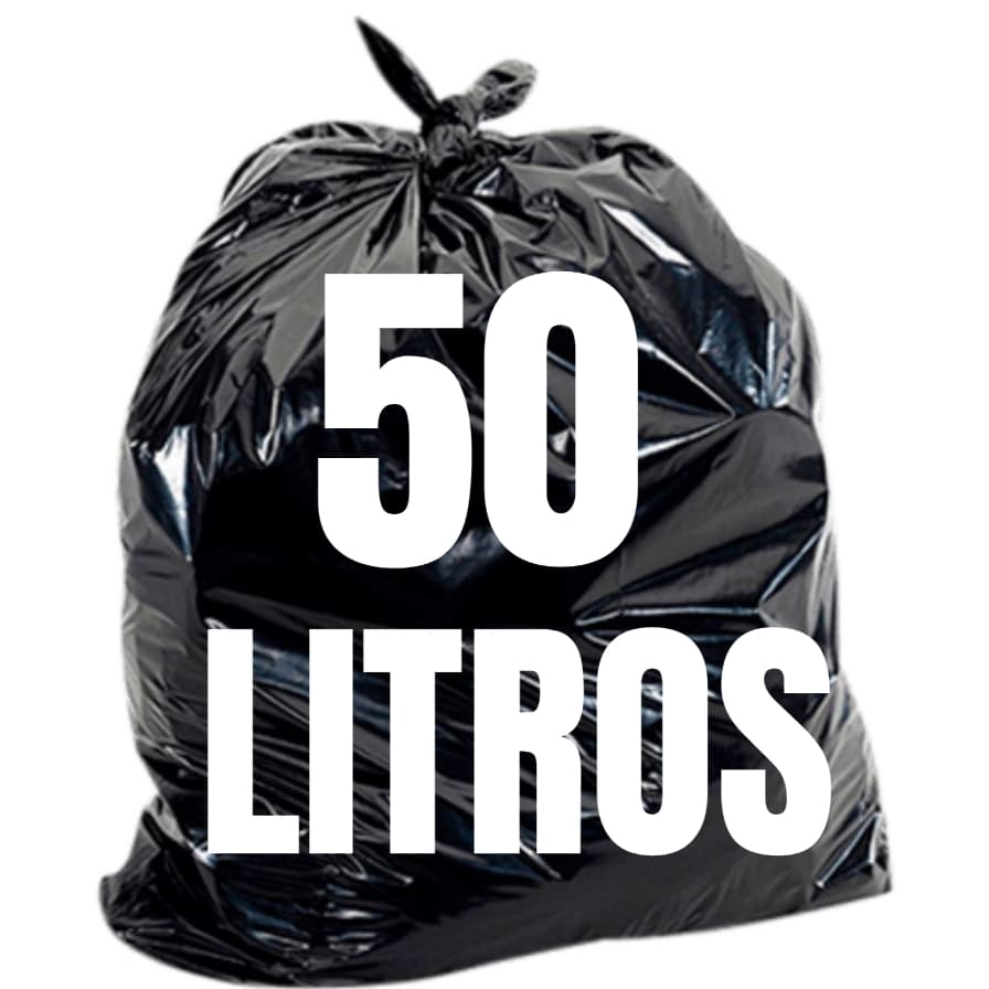 Saco de Lixo 50 Litros com 100 Unidades para Escritórios, Condomínios, Restaurantes Coleta Seletiva