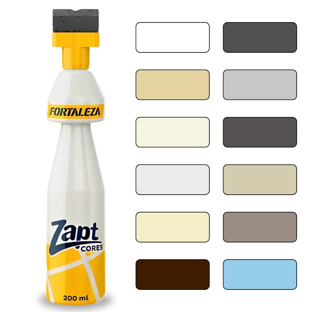 Tinta Para Rejunte Zapt Cores Fortaleza 200ml Prático Alta Cobertura Piso Parede Rejunta Porcelanato Banheiro