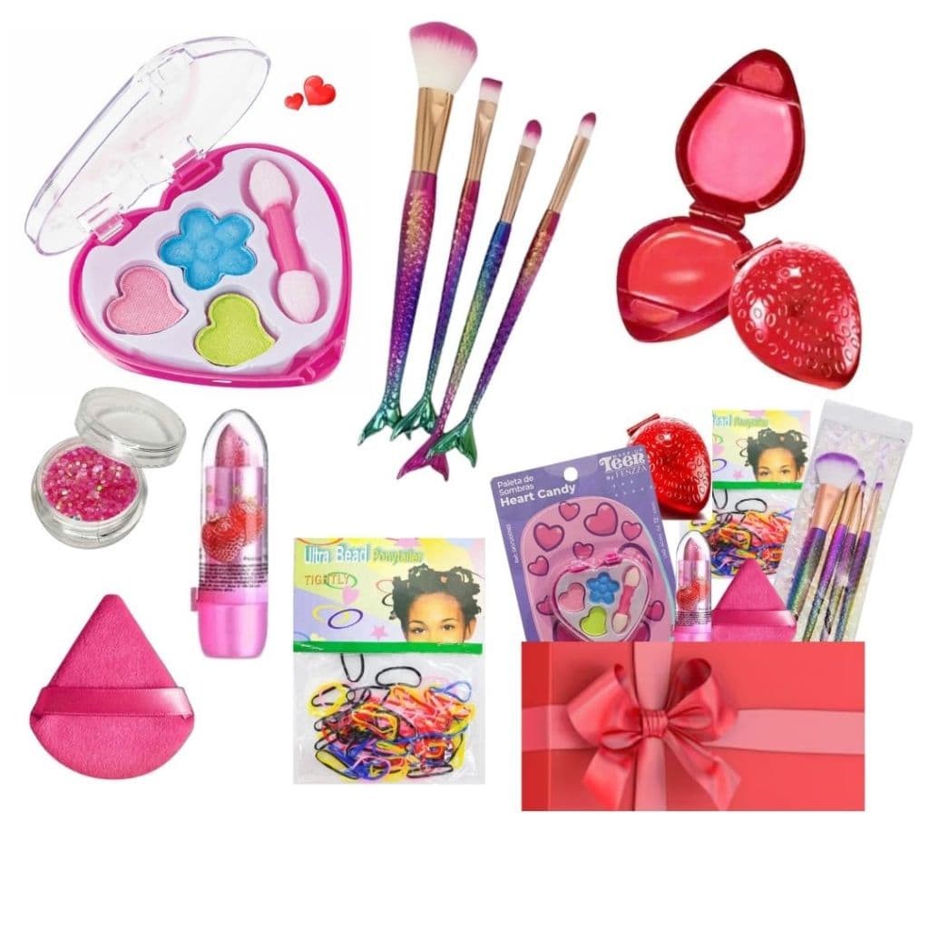 Kit de Maquiagem Infantil com 12 Itens – Seguro, Lavável e Encantador Presente Menina