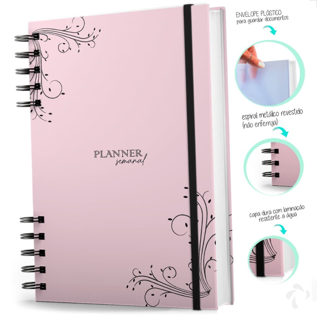 Planner Semanal Com Capa Dura -  Permanente