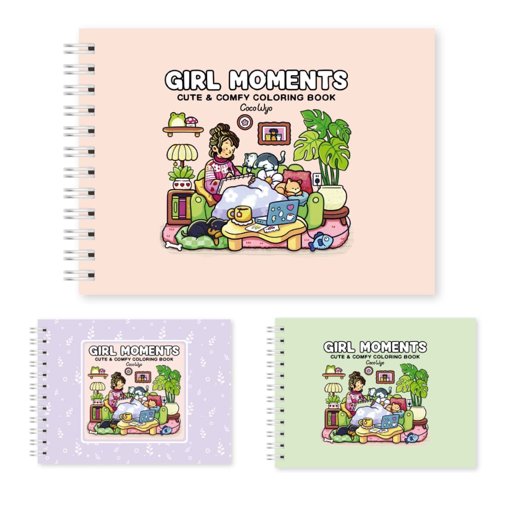 Livro de Colorir Girl Moments 180g Capa Dura Coloring Book Estilo Desenhos Para Colorir Cadernos