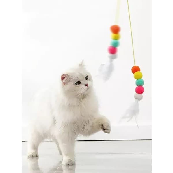 Brinquedo de Pena de Gato Auto-Feliz Handy Hanging Swing para Alívio de Tédio