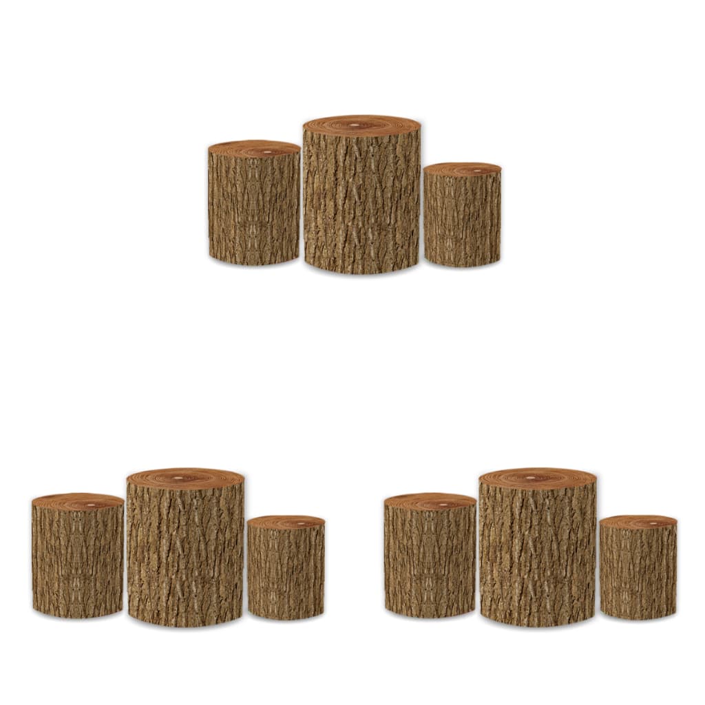 Trio Capa De Cilindros Tronco Madeira Realista A Pronta Entrega Bibi Painéis