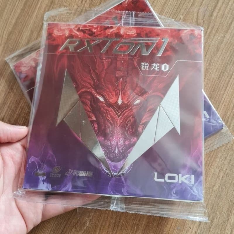 Borracha Original Loki RXTON 1 ITTF preta ou vermelha para raquetes de Ping Pong/ Tênis de mesa