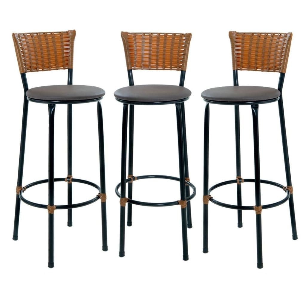 KIT 3 BANQUETAS BANCO ALTO DE COZINHA AREA GOURMET MOVEIS DE JUNCO