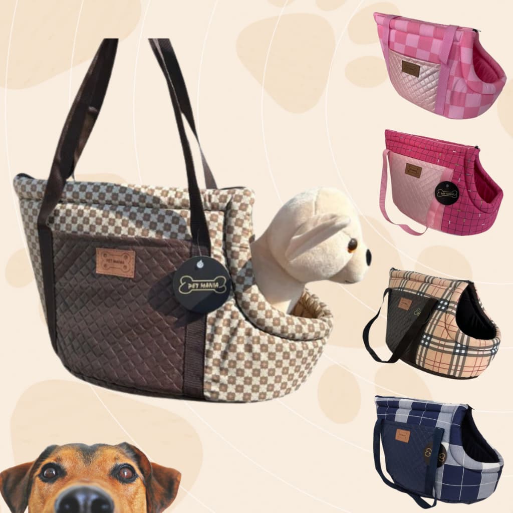 Bolsa de Transporte Passeio Shopping Para Cães e Gatos Almofada Removível Trava Segurança Coleira