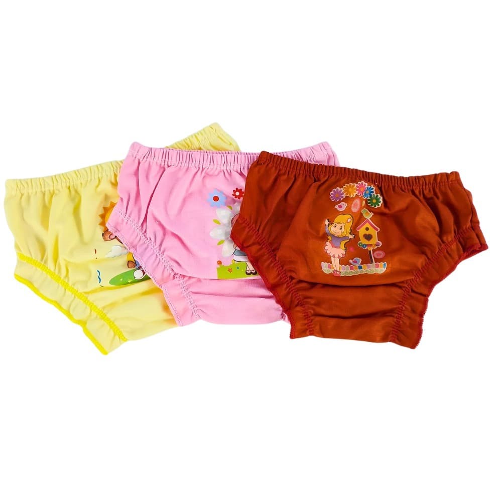 Kit 3 Calcinha Infantil Estampada Algodão Menina