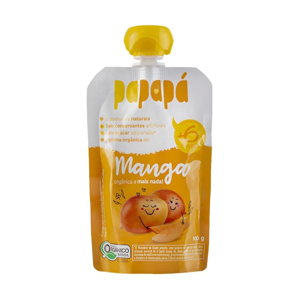 Papinha Papapá Manga Orgânica Natural Squeeze 100g