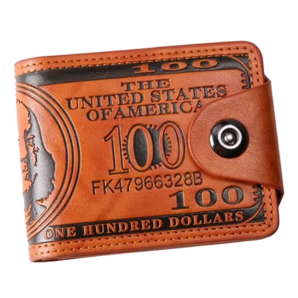 CARTEIRA MASCULINA LUXO COURO SINTÉTICO DOLÁR C/ TRAVA