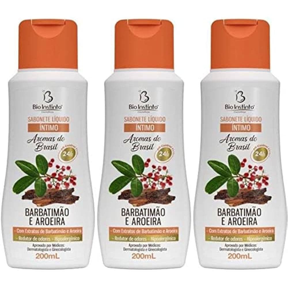 Sabonete Íntimo Barbatimão e Aroeira 200ml Bio Instinto - 3 unidades