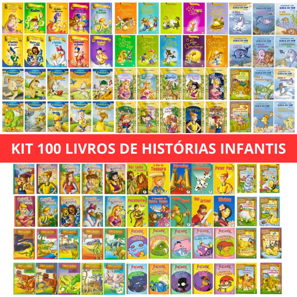 Kit 100 Livros de Histórias Infantis