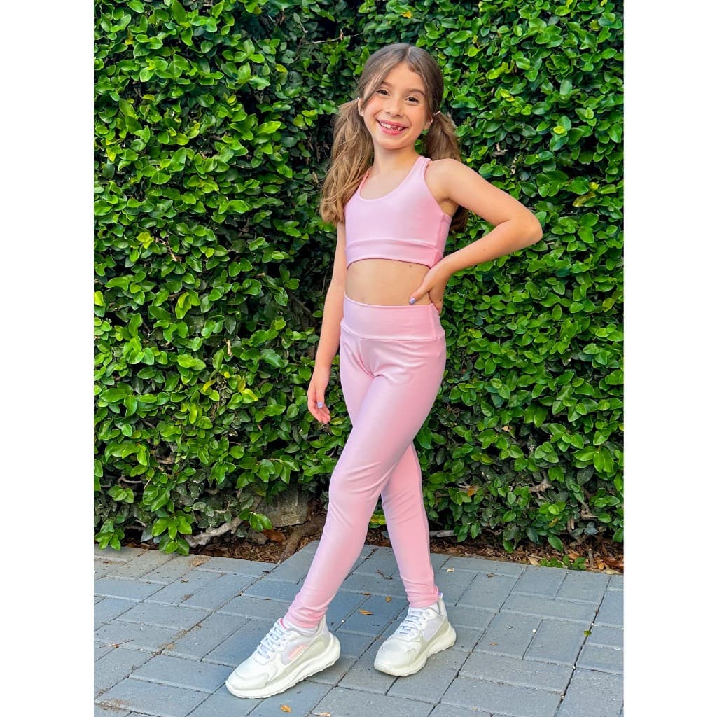 Calça e Top Roupa de Treino Infantil Kids Fitness