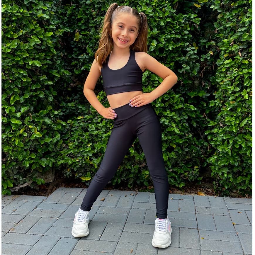 Roupa De Treino Fitness Infantil Roupa Feminina Calça e Top