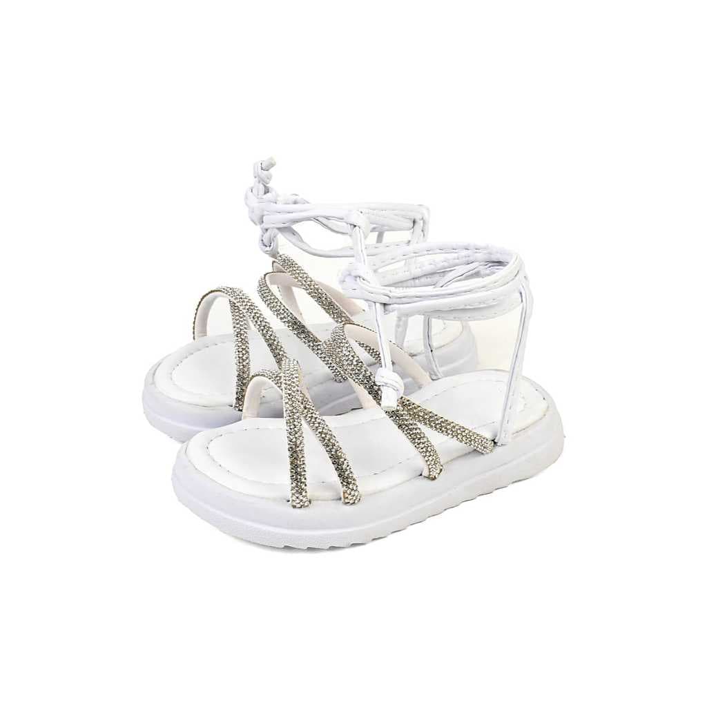 Sandália Infantil Feminina Menina Strass Brilho Amarração 200/004
