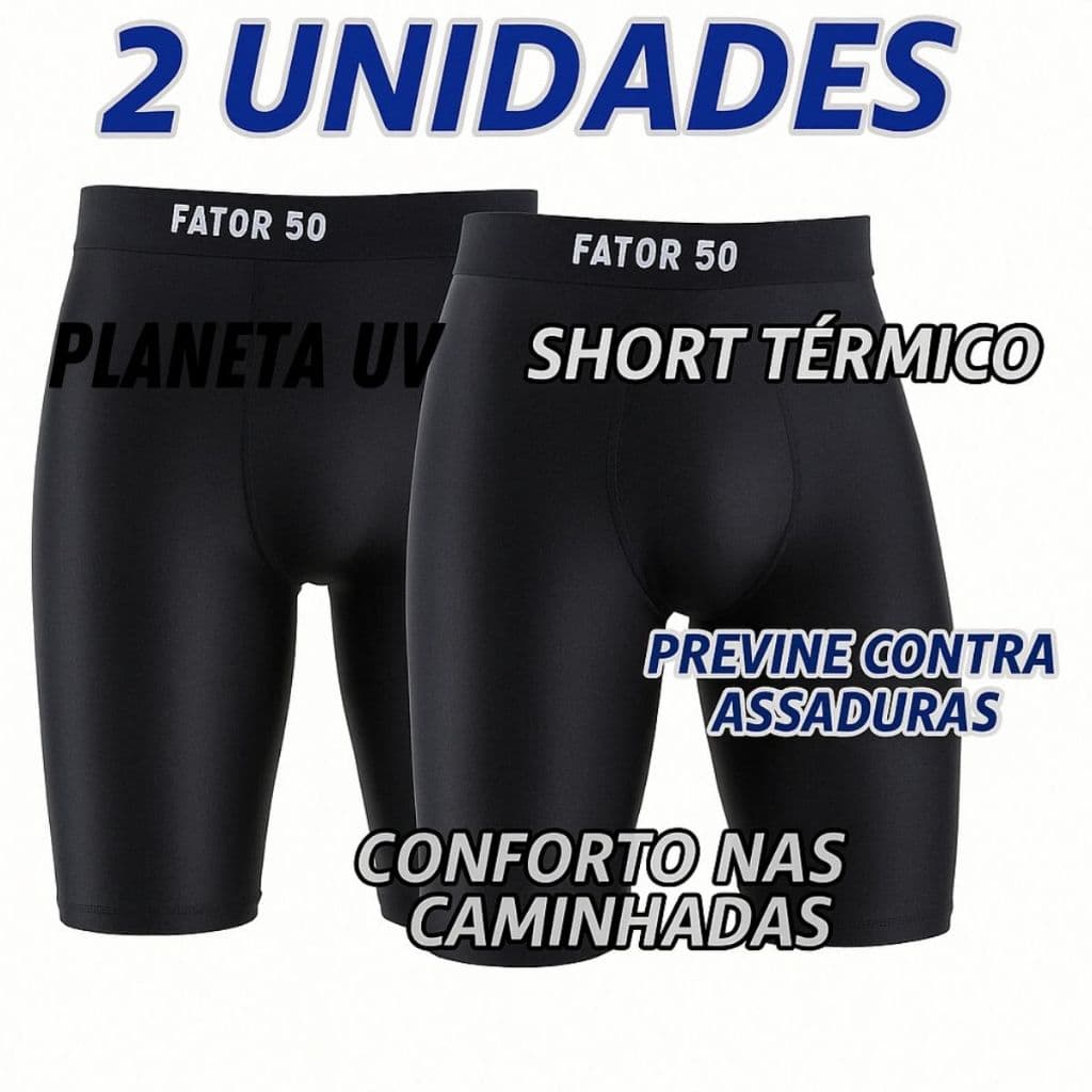 SHORT TÉRMICO 2 UNIDADES P, M, G, GG, G1 E G2 ENVIO IMEDIATO