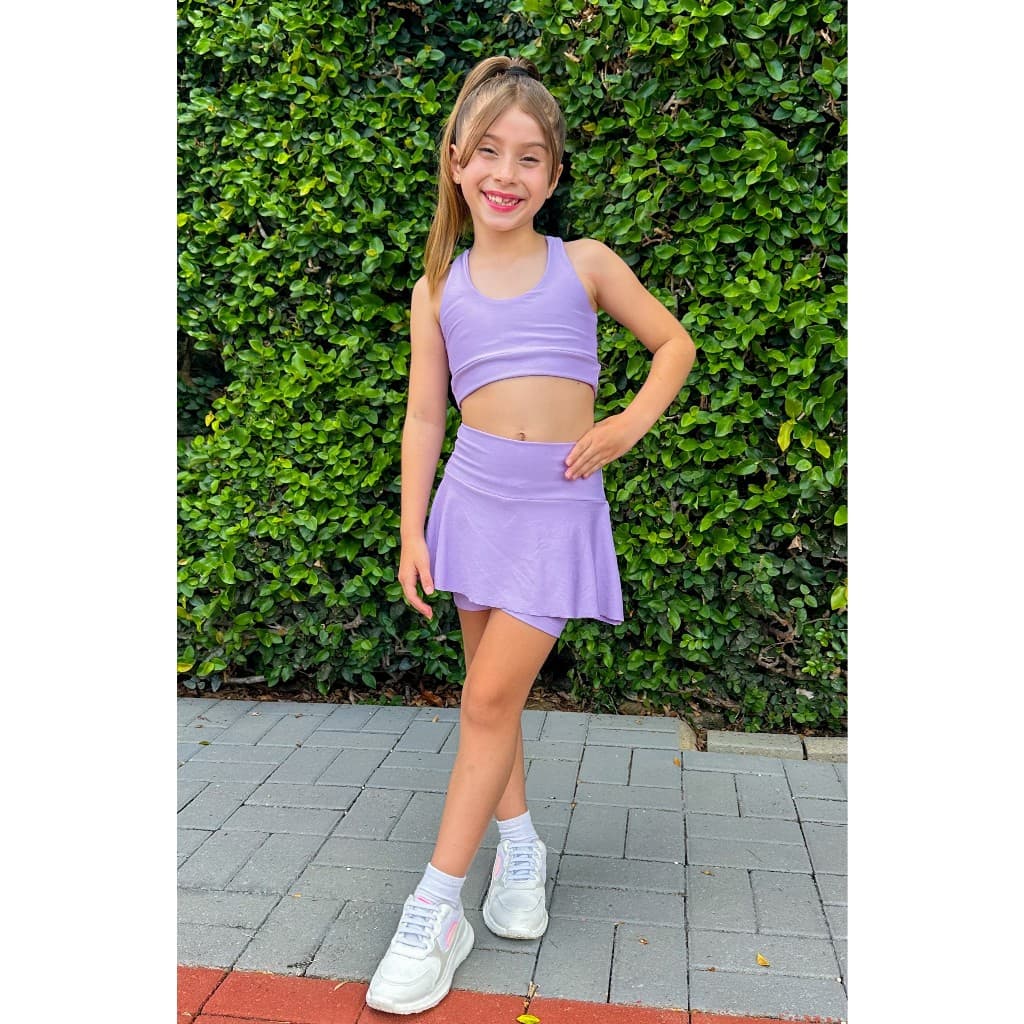 Roupa de Treino Menina Infantil Suplex Confortavel Fitness Exercicios