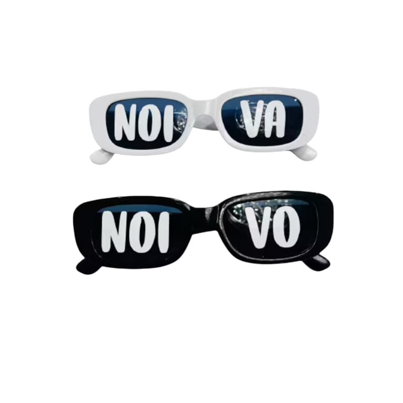KIT ÓCULOS RETRÔ C/ ADESIVO : NOIVA BRANCO e NOIVO PRETO