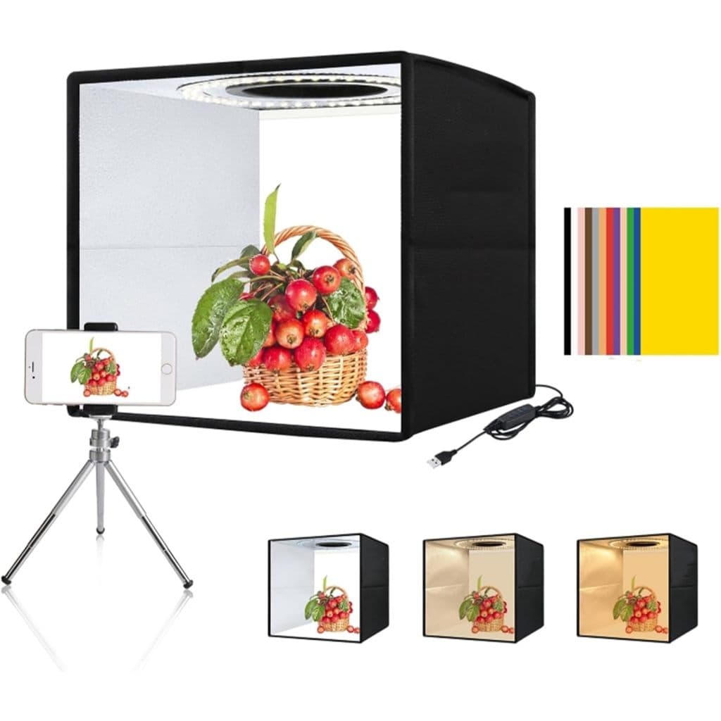 VEDO Mini Estúdio Fotográfico Portátil Studio Photo Led 12 Cores De Fundo Ajustável Kit De Caixa De Luz Para Estúdio