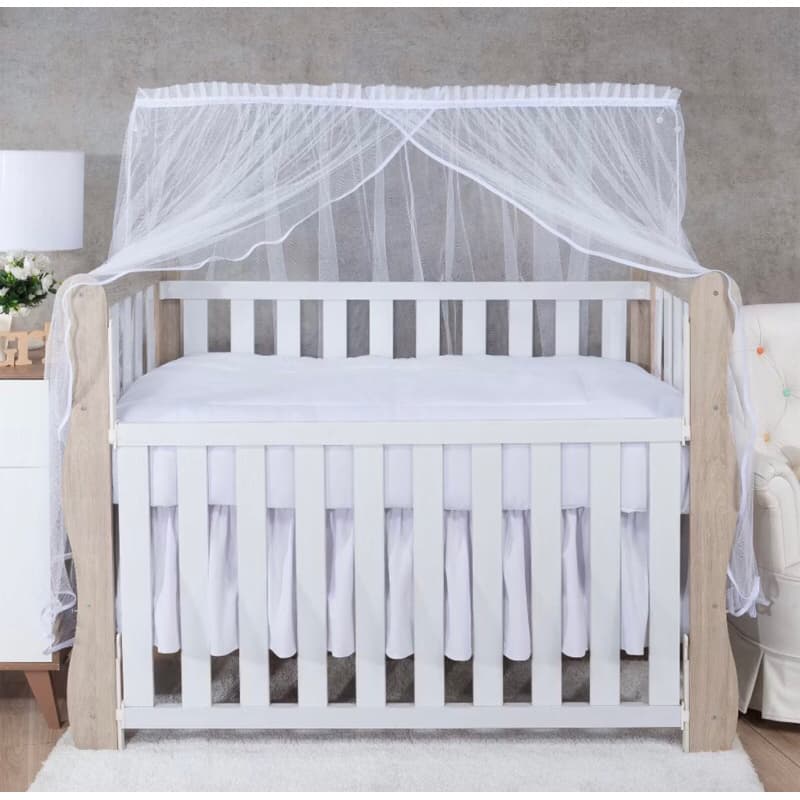 MOSQUITEIRO AVULSO PARA BERÇO BRANCO COM VIÉS BRANCO DELICADO