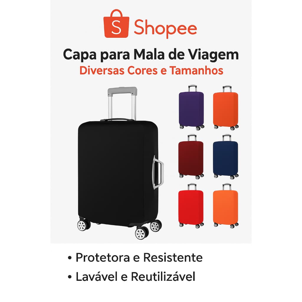 Capa Protetora Moderna para Mala - Cor Sólida e Design Minimalista
