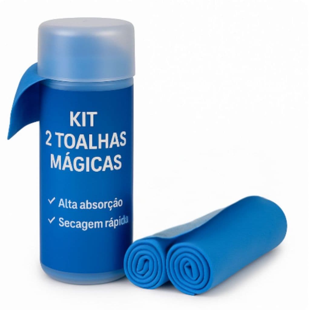 2 Toalha Mágica Ultra Absorvente Multiuso Absorve Limpa Seca Pano Forte Absorção