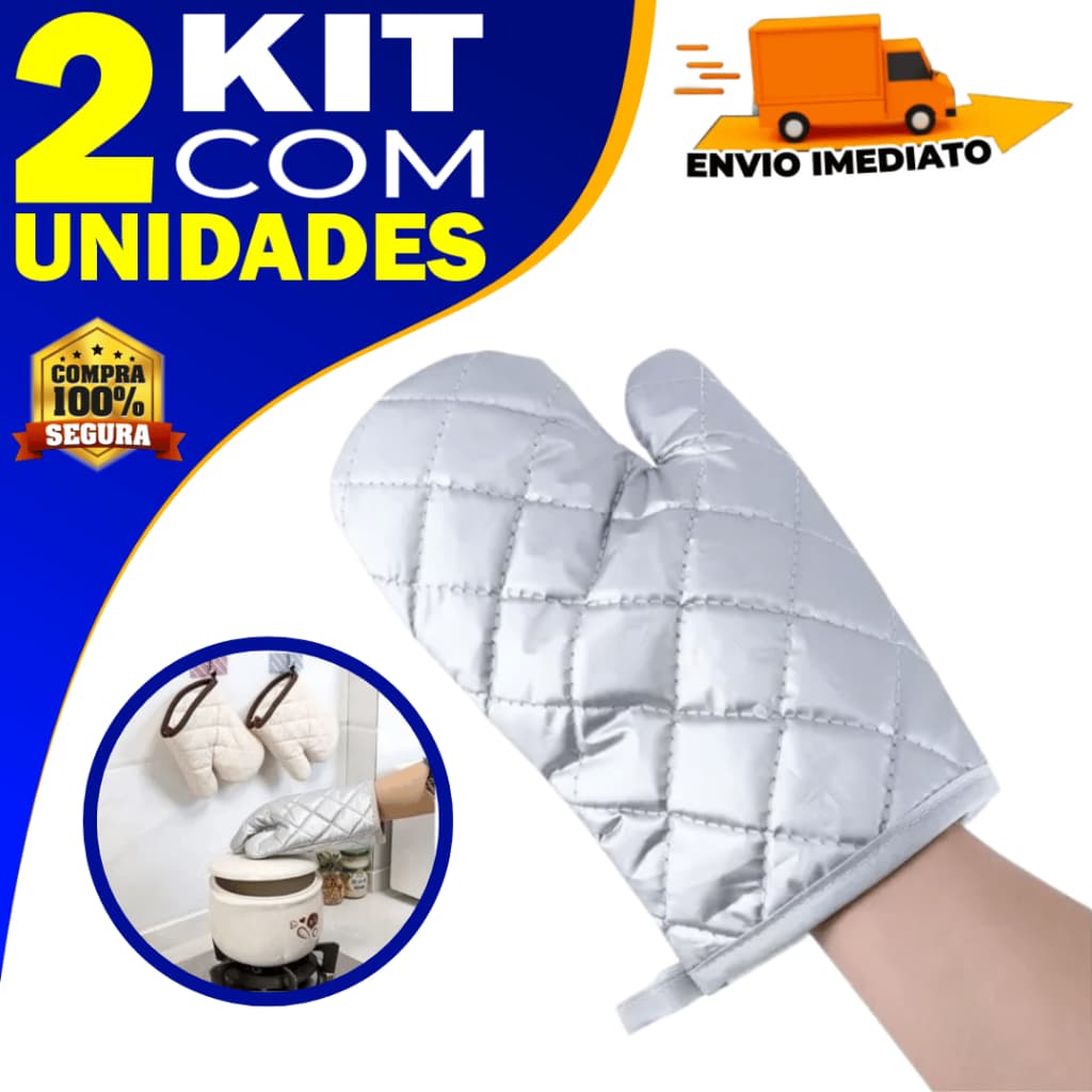 Kit 2 Luva de Forno Térmica Cozinha Fogão Quente Multiuso Universal