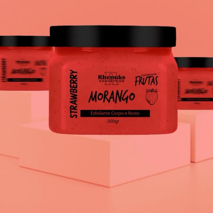 ESFOLIANTE PARA CORPO E ROSTO - MORANGO - 300G - RHENUKS