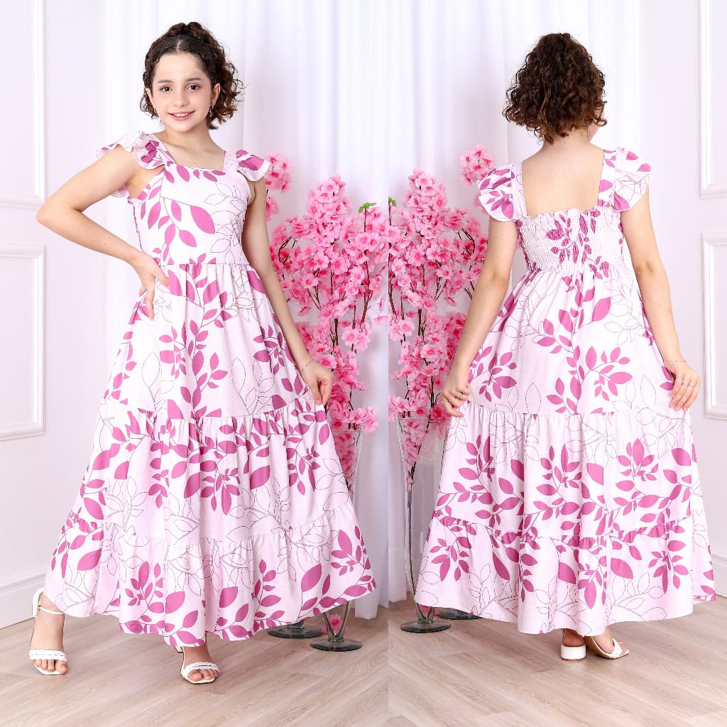 VESTIDO LONGO INFANTIL JUVENIL ESTAMPADA REGATA ALÇA Babadinho 3 marias 12 ao 16