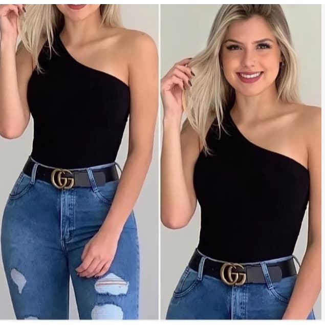 Body Feminino Um Ombro só Mula Manca Suplex Bory Moda Blogueira Com Forro Bodys Bore