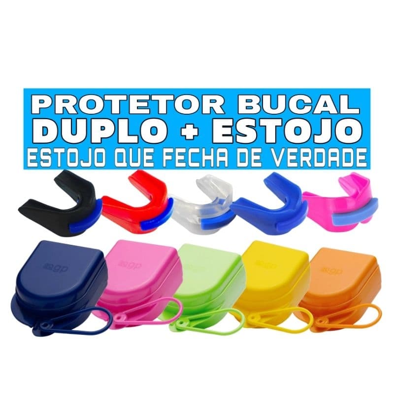 Protetor BUCAL DUPLO com ESTOJO - ESCOLHA a COR