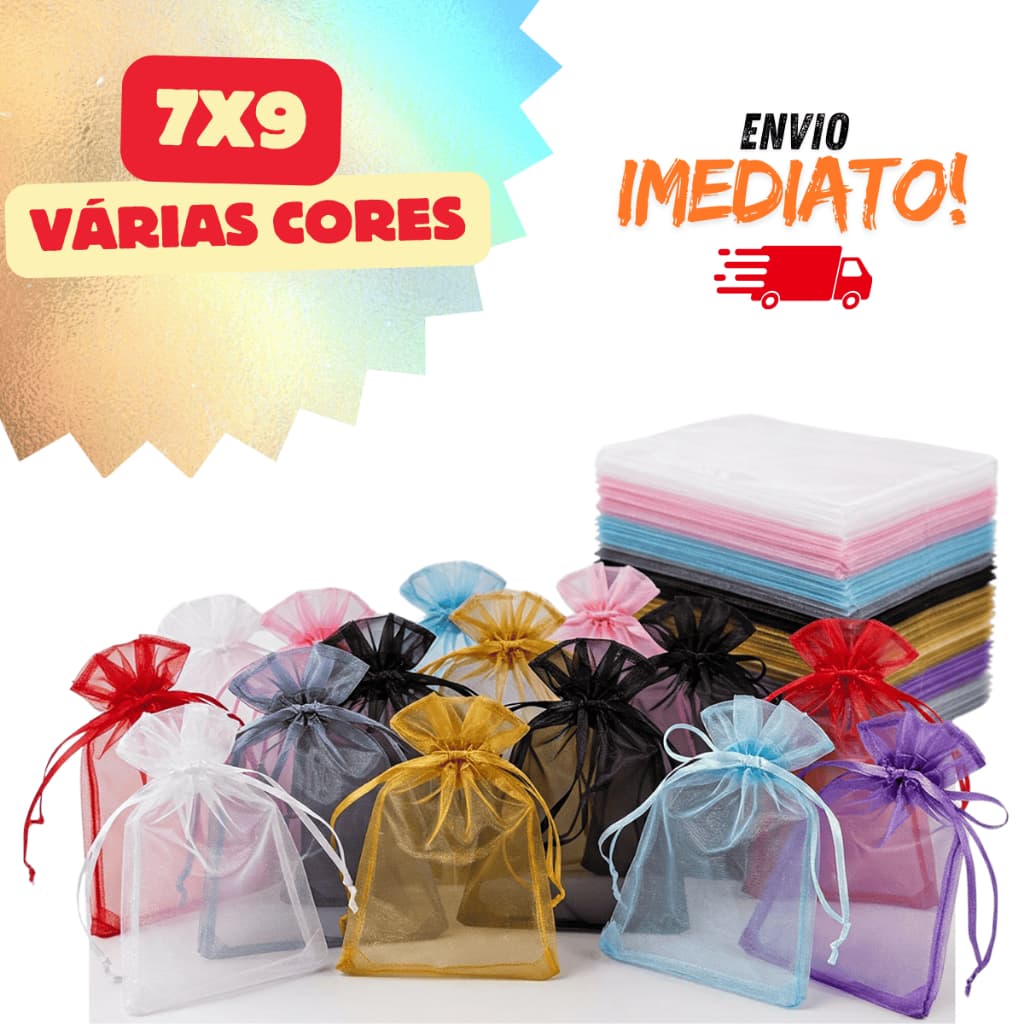 Kit 10/25/50/100 Saquinho Organza 7x9 Saco Para Lembrancinhas Decoração Presente Festa Casamento