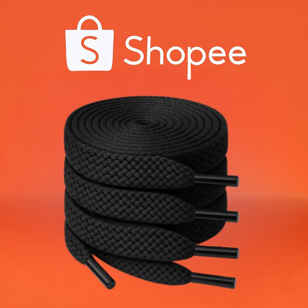 Kit 2 Cadarço 120cm Achatado Preto Branco 8mm – Ideal para Tênis e Sapatênis