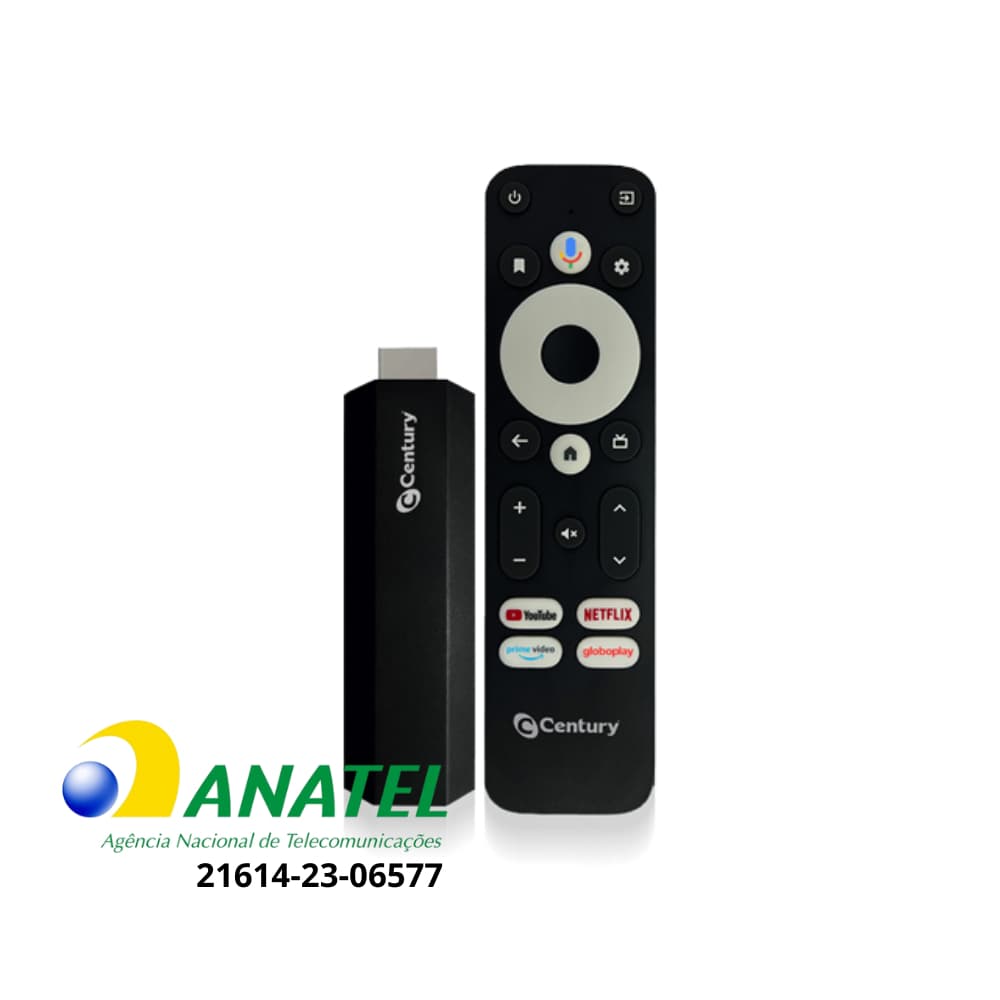 Novo Android Tv Century Smart Stick Full HD Comando De Voz Uni TV
