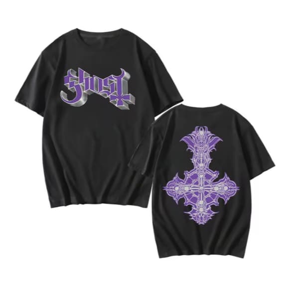 Camiseta Camisa Blusa Algodão Unissex Cromo roxo skeletá t ghost band hip hop tshirts