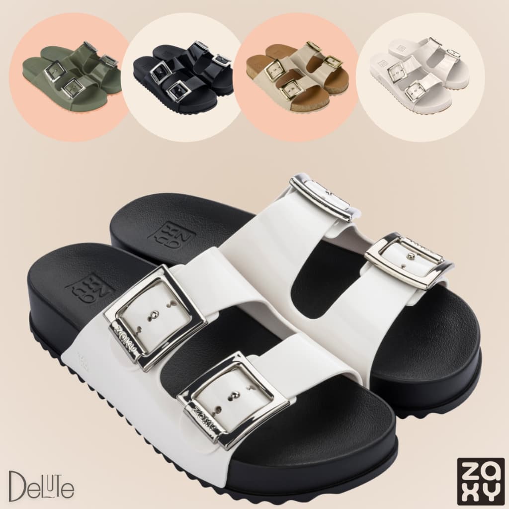 Sandália Zaxy Partner III com Fivelas Birken Modelo Slide Ultra Confortável Moda Feminina Macia