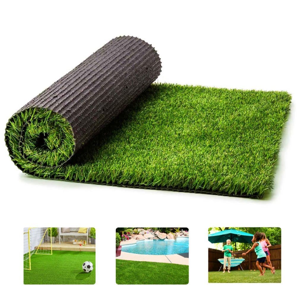 Grama Sintética 20mm Identica Natural Decorativa Tapete Grama 100cm x 50cm Jardim Campo futebol