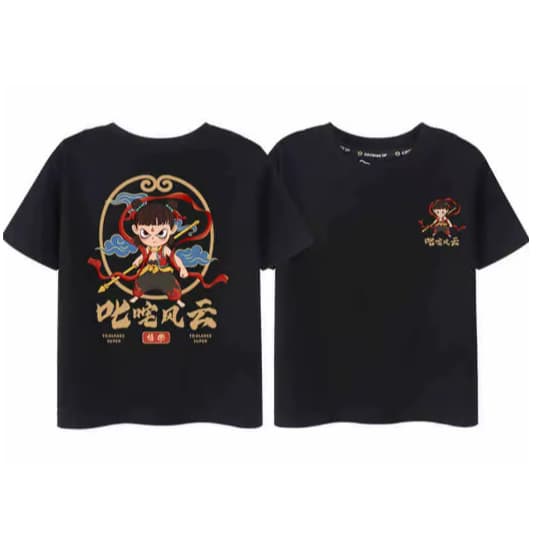 Camiseta Camisa Blusa Algodão Unissex 2025 New Fashion Anime Print T Shirts Ne Zha 2 Cartoon Movie Nezha