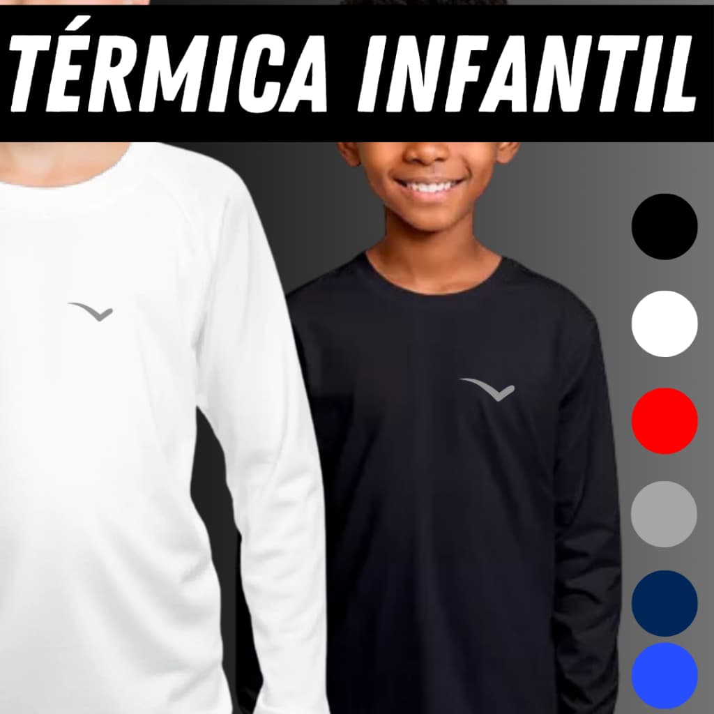 Camisa UV Infantil Térmica Blusa de Proteção Solar para Menino e Menina UV50
