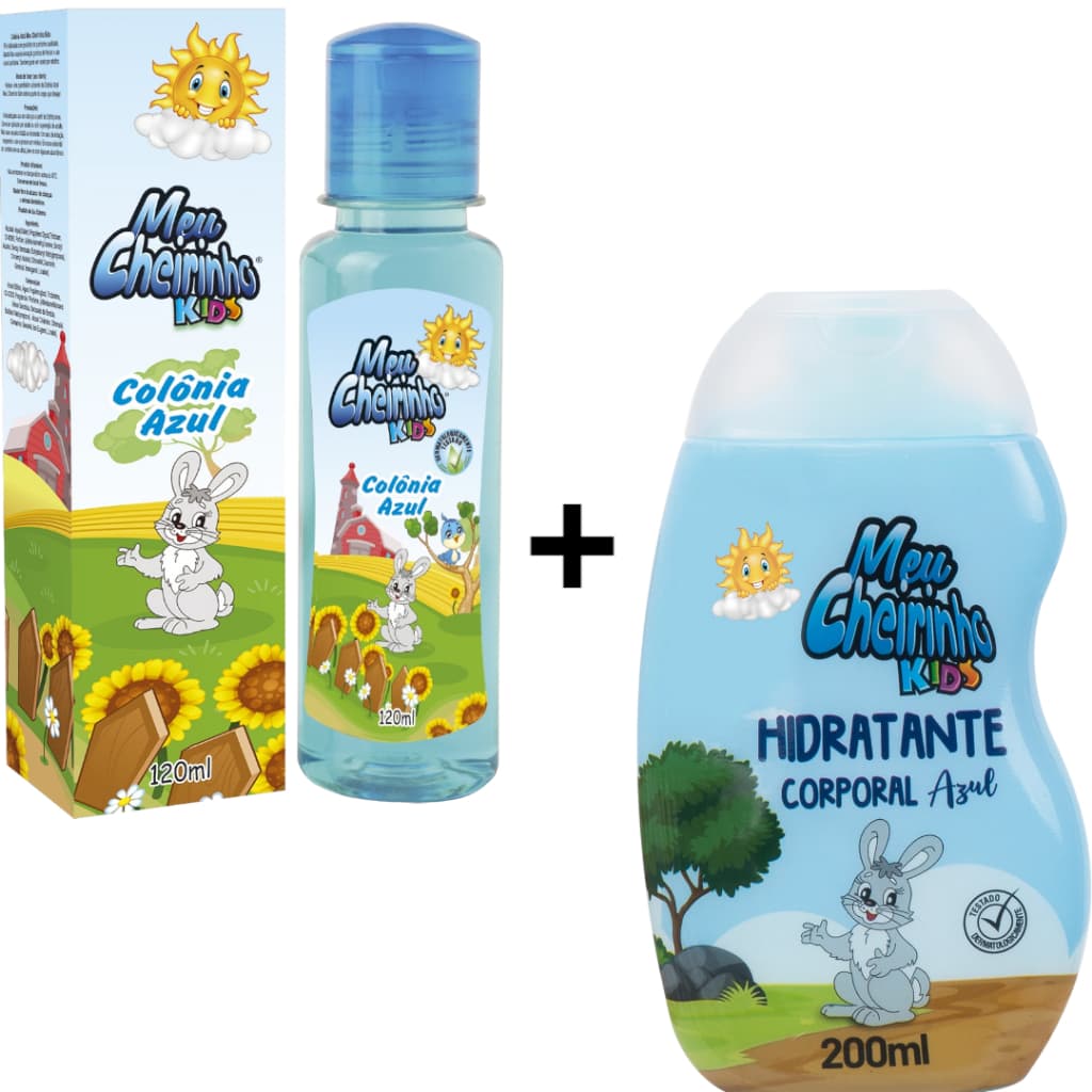 Kit Colónia Hidratante Infantil Meu Cheirinho Azul Kids Corporal