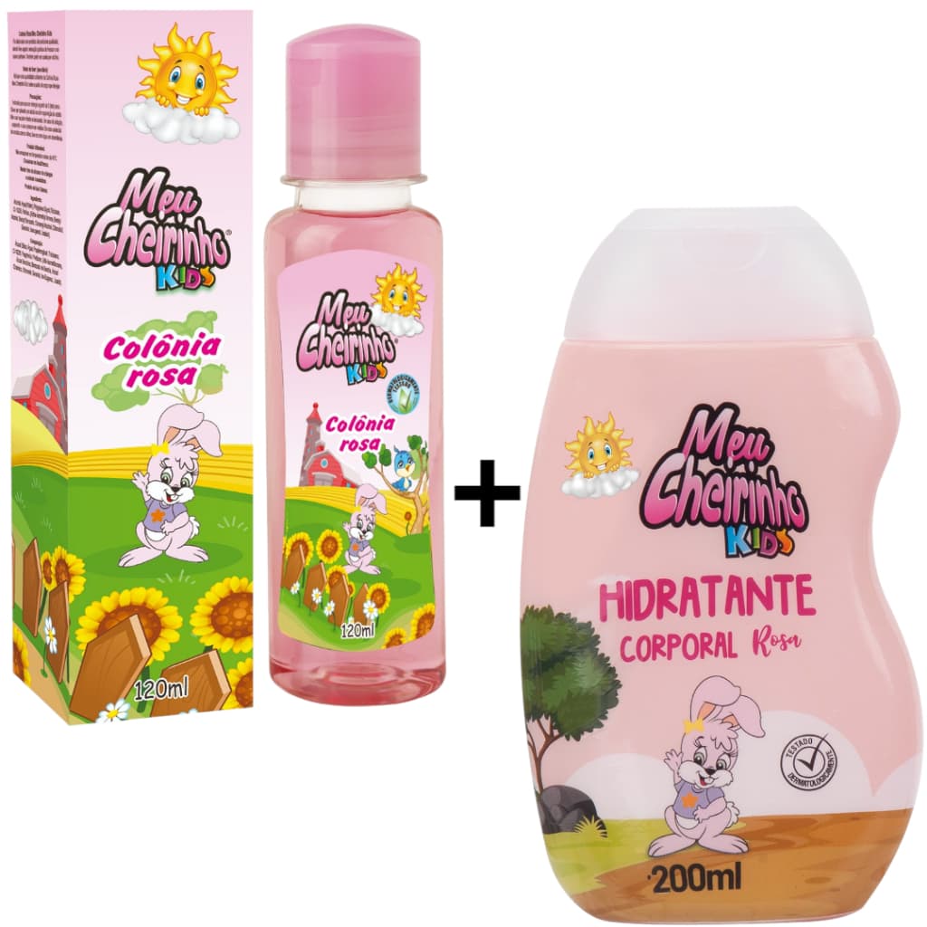 Kit Colónia Hidratante Infantil Meu Cheirinho Rosa Kids Corporal